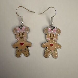 Cute Bear Earrings with Pink and Red Accents